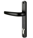 Sylvan Leo Lever Handle Euro Key 240mm Back Plate Available In 4 Colours : Black Powder Coated ,Grey ,Satin Nickel ,White Powder Coated