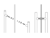 JNF Unifix Fittings Kit for Back to Back & M8 Glass Handles 35mm Finish : Stainless Steel