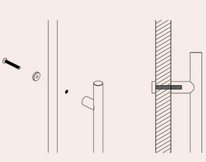 JNF Set of Screws for Simple Pull Handles ( Ø35 - M8 ) Finish : Stainless Steel