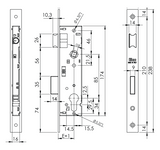 Sylvan Iseo Reversible  Mort. Lock strike plate Included Available In 4 Backset Sizes : 20mm ,25mm ,30mm ,35mm