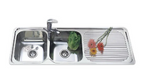 San Sink Stainless Steel E-200D Atlas Eco Range .9mm Double Bowl