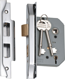 Mortice Lock 5 Lever Rebated Chrome Plated CTC57mm Backset 57mm