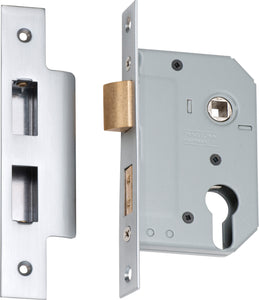 Mortice Lock Euro Satin Chrome CTC47.5mm Backset 46mm