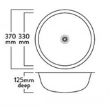 MERCER ER105 VISO ROUND SINGLE BOWL UNDER MOUNT WITH & WITHOUT OVERFLOW 304 & 316