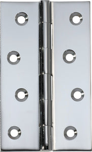 Hinge Fixed Pin Chrome Plated H100xW60xT2.5mm