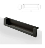 ELITE ORIANE INSET HANDLE HOLE CENTRE 128MM x LENGTH 149MM x DEPTH 13.5MM - BRUSHED NICKEL & SATIN BLACK