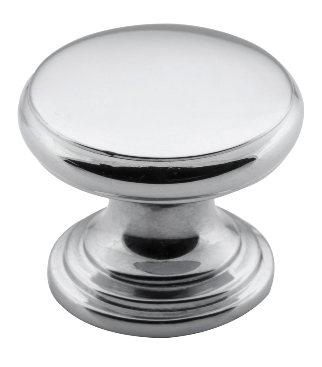 Cupboard Knob Flat Chrome Plated D25xP20mm – Hardware & Panel Supplies