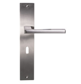 Sylvan Como Lever Key on Longplate Handle Satin Nickel