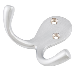 Robe Hook Double Satin Chrome H75xP30mm