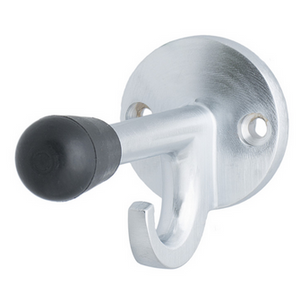 MILES NELSON DOOR STOP & HOOK SATIN CHROME