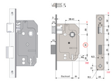 Sylvan 3 Lever Mortice Lock 2.5" & 3" Keyed Alike Nickel plate. & Polished brass