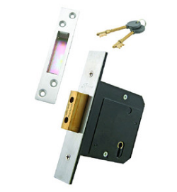 Sylvan 5 Lever Security Mortice Lock Keyed Alike  2.5" & 3" - Polished Brass & Stainless steel