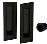 Sylvan Square Passage Flush Pull Kit Overall 224mm & 160mm - Satin Nickel & Black Finish