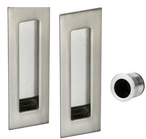 Sylvan Square Passage Flush Pull Kit Overall 224mm & 160mm - Satin Nickel & Black Finish