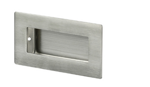 Sylvan Square Flush Pull 102 x 51 x 12mm & 120 x 41 x 14mm overall  - Stainless steel Finish