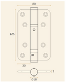 JNF IN.05.040 Spring Hinge Hold Open / Soft Close Finish : Stainless Steel