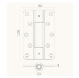 JNF IN.05.041.125 Heavy Duty Hinge With Polimeric Bushings  Finish : Stainless Steel