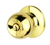 Sylvan Quest Combination Entrance knobset and Dead Bolt Polished Brass & Stainless Steel