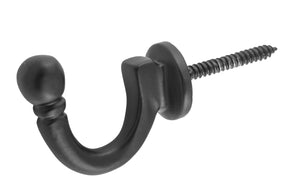 Curtain Tie Back Hook Standard Matt Black P45mm