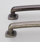 Kethy Birchfield Curved Square D Handle 160mm Flat Foot Handle C to C Available In 3 Colours : Antique Pewter ,Rustic Brass ,Rustic Copper