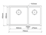 San Sink Stainless Steel 200-75 Left Madrid Titan premium Range 1.2mm