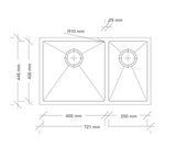 San Sink Stainless Steel AN4025-4040 Right Modena Delta Range 1.0mm