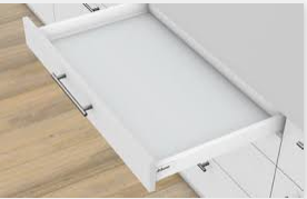 Blum Tandembox Antaro Kitset with Gallery Rails length 500mm X 82.5mm - 224mm (Height 6 Options ) 30KG Silk White