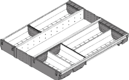 Blum ORGA-LINE Cutlery kitset for M height 98.5mm, length 500mm,Draw front depth 474mm,width's 450mm - 900mm available for 5 sizes